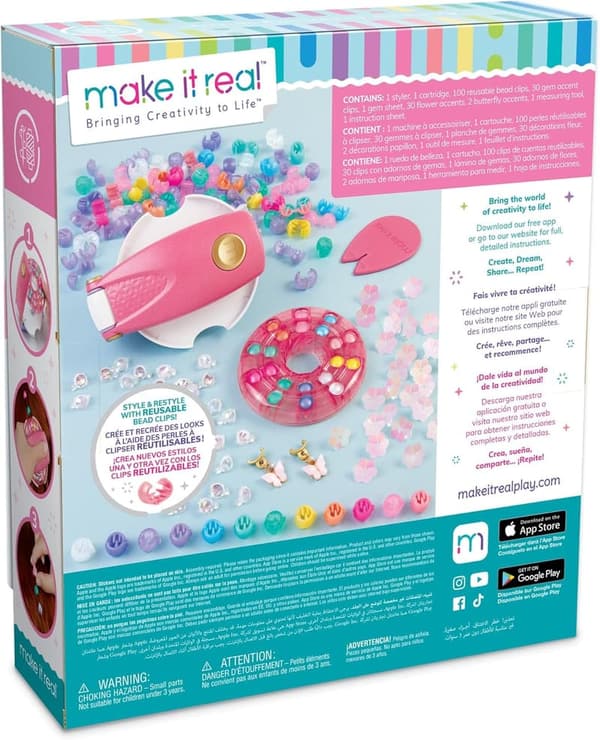 Snap N' Glam Hair Styling Set - Reusable Gems & Clips for Ages 8+