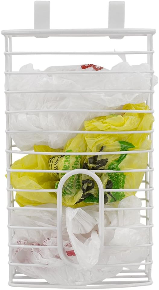 Grocery Bag Holder - White Plastic Organizer