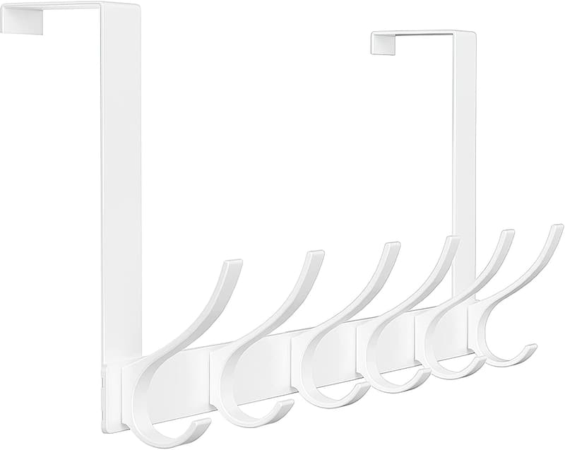 Large Over-The-Door Hooks - Heavy Duty Towel Rack with 12 Hooks