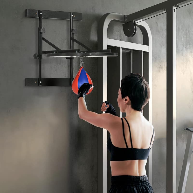 Wall-Mounted Boxing Speed Bag Platform with 360-Degree Swivel