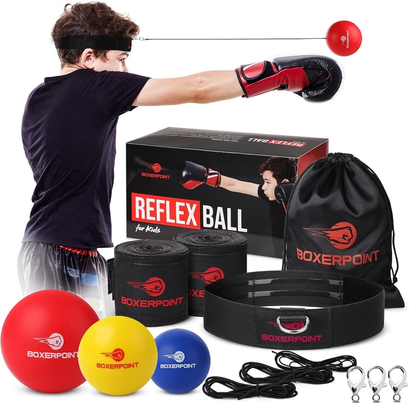 Boxing Reflex Ball with Headband and Carry Bag - Improve Coordination