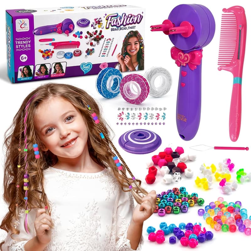 Electric Hair Braider Kit for Girls - DIY Birthday Gift