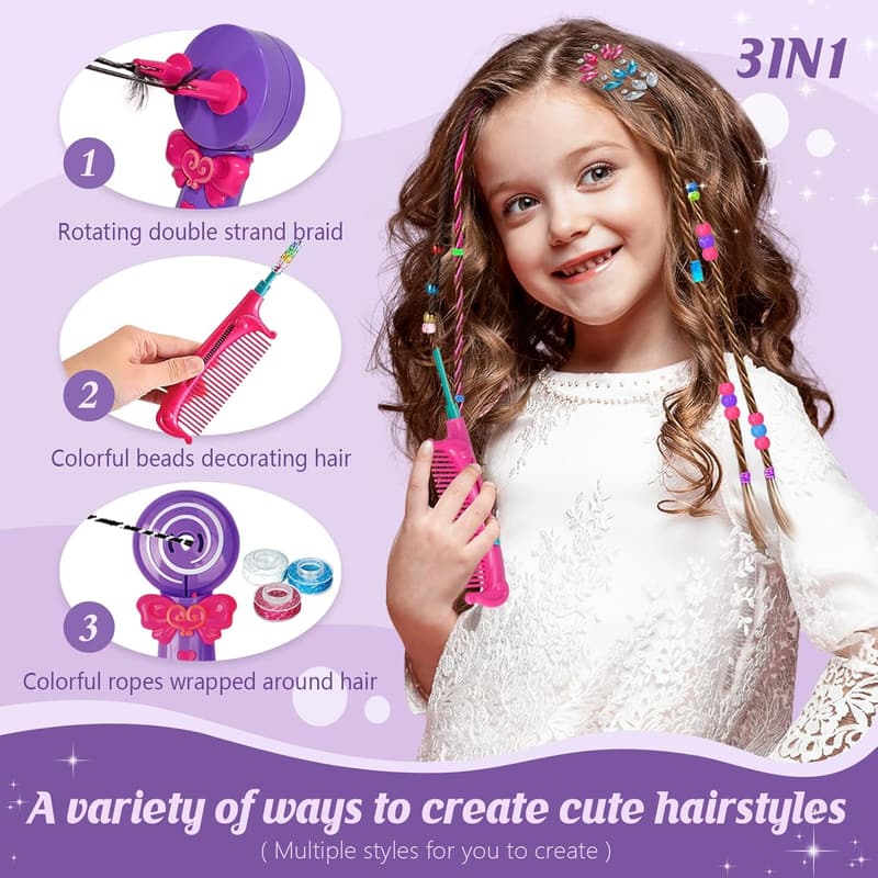 Electric Hair Braider Kit for Girls - DIY Birthday Gift