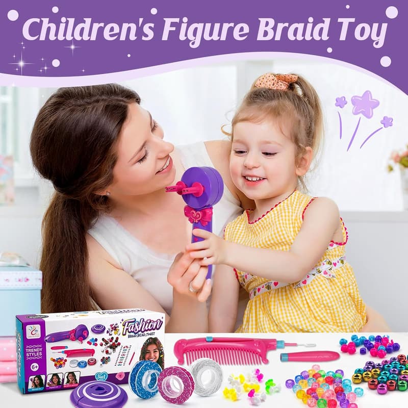 Electric Hair Braider Kit for Girls - DIY Birthday Gift