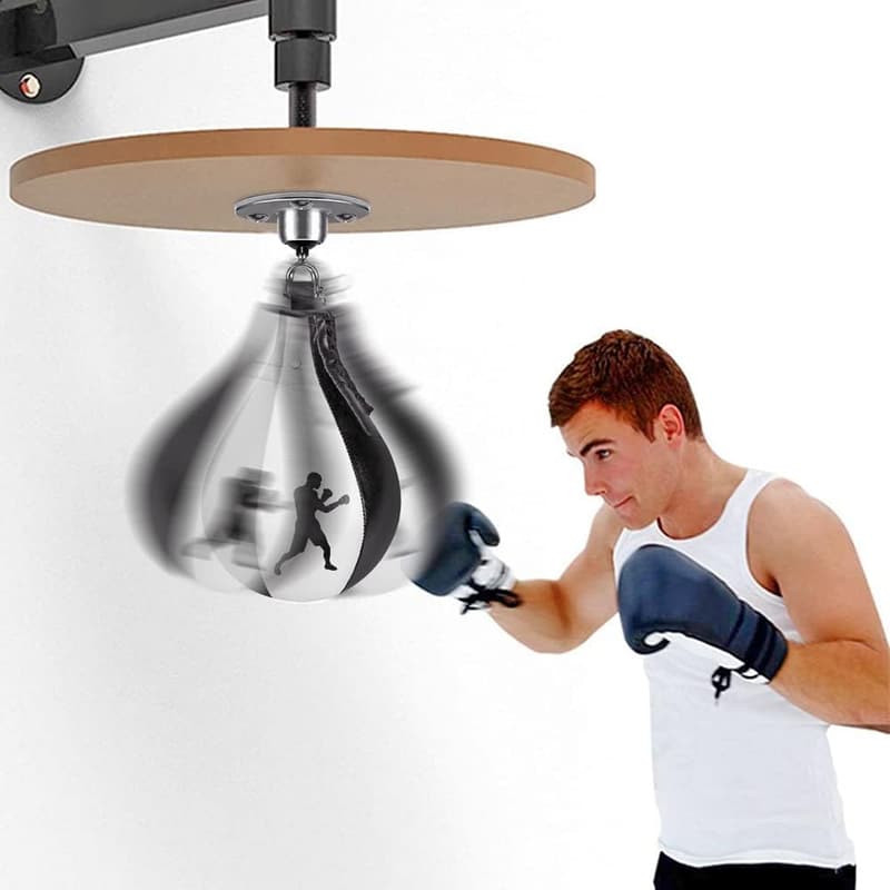 Boxing Speed Bag Kit - Premium Leather with 360° Swivel