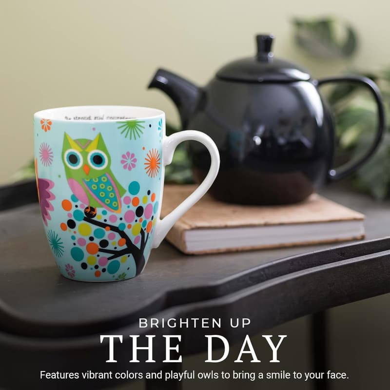 Inspirational Owl Ceramic Mug for Women & Mom