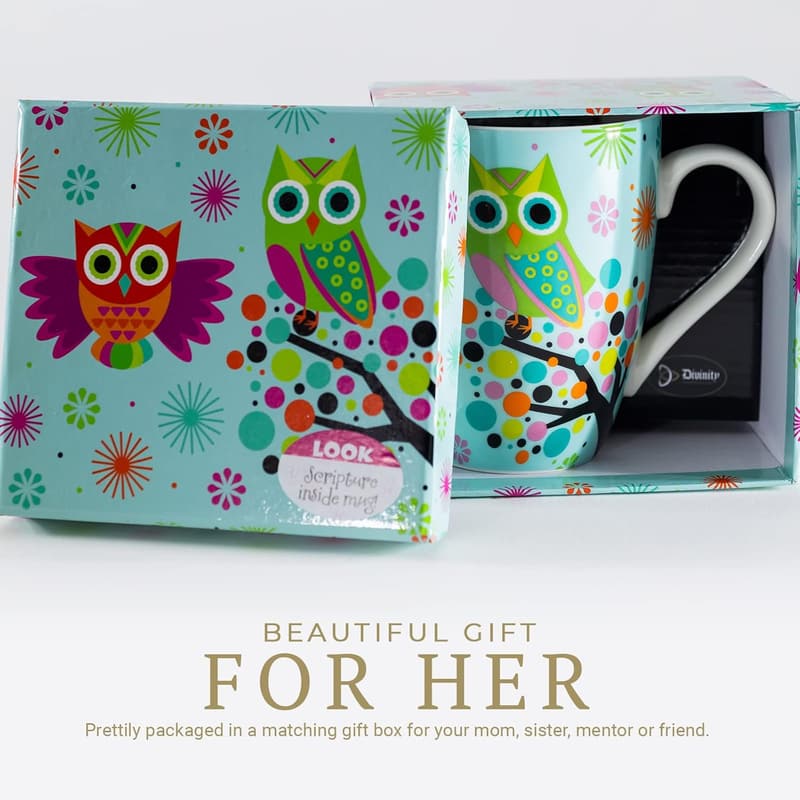 Inspirational Owl Ceramic Mug for Women & Mom