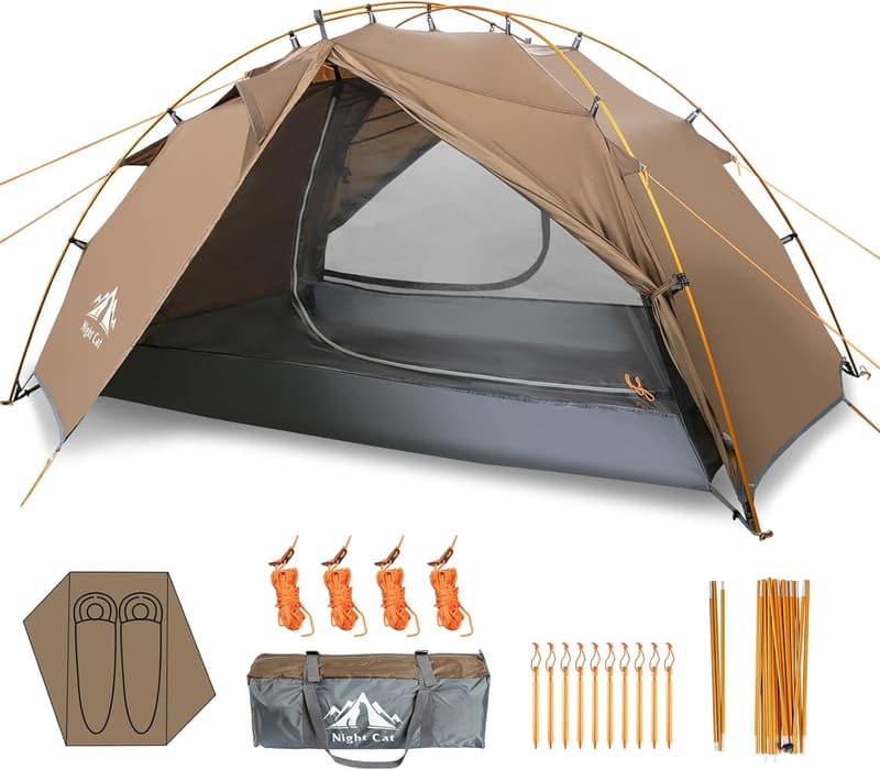 Lightweight 2-Person Waterproof Backpacking Tent with Fast Setup