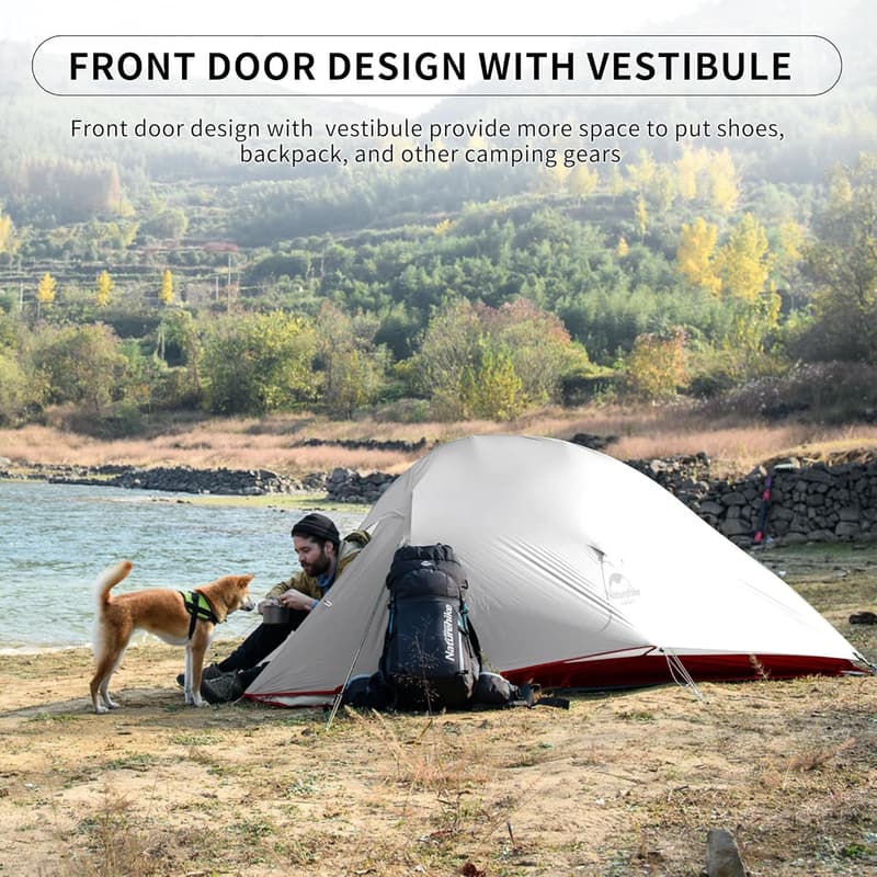 Lightweight 2-Person Backpacking Tent with Footprint