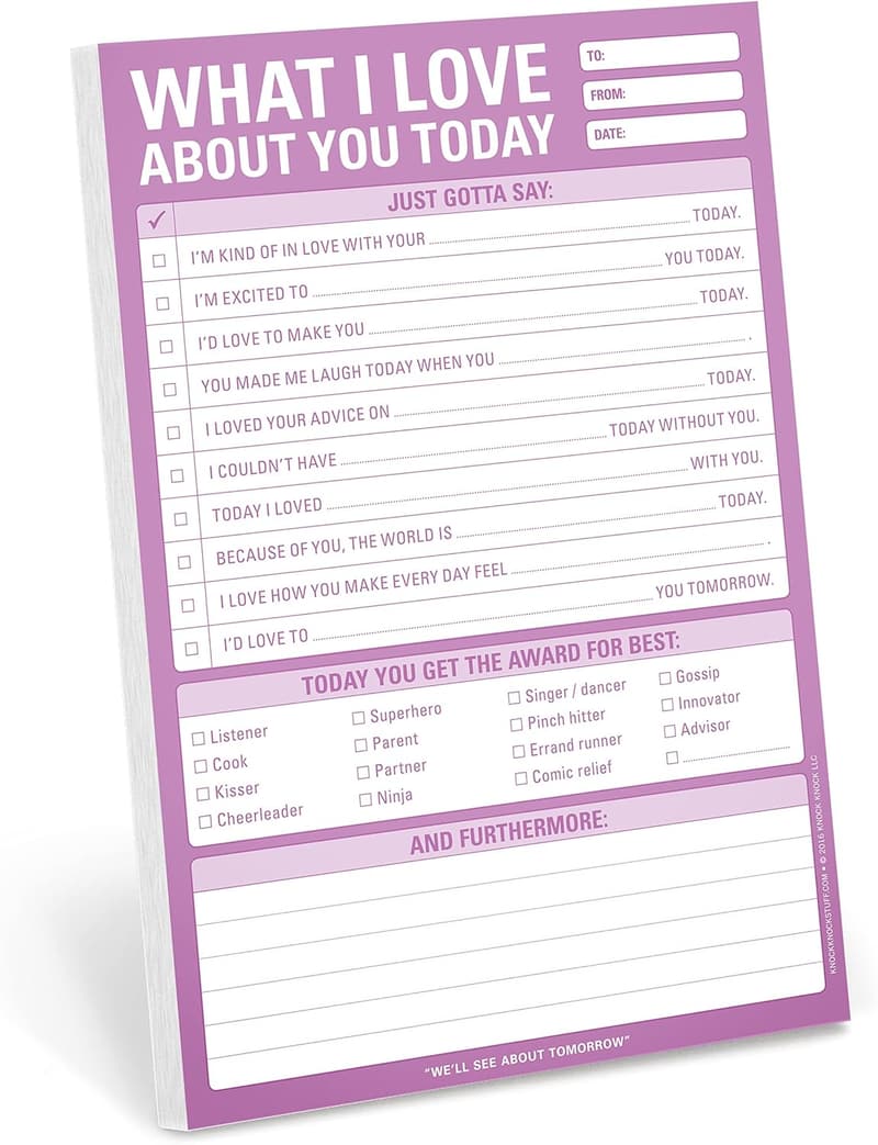 Love Letter Checklist Pad for Husband – 6 x 9 inches