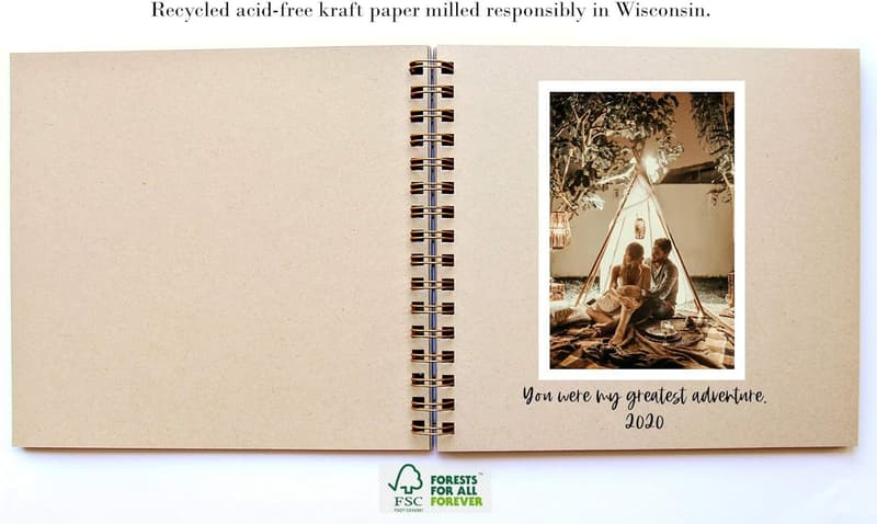 Engagement Gift: Gold Foil Scrapbook Album, 90 Pages