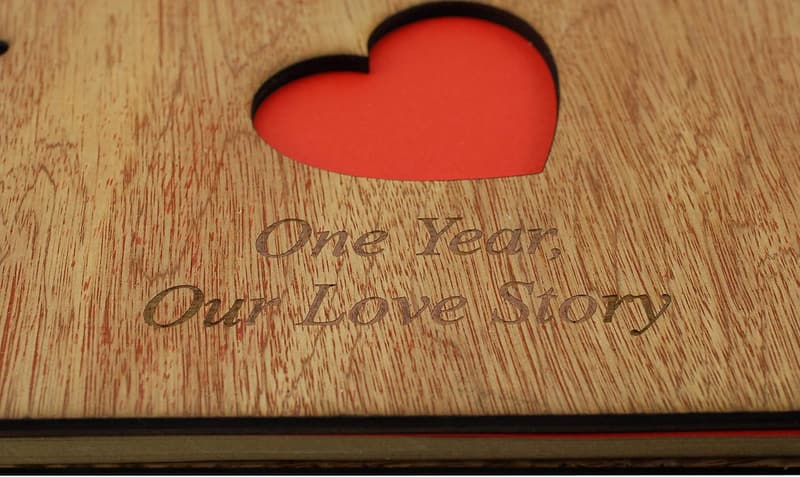 1st Anniversary Engraved Scrapbook: 