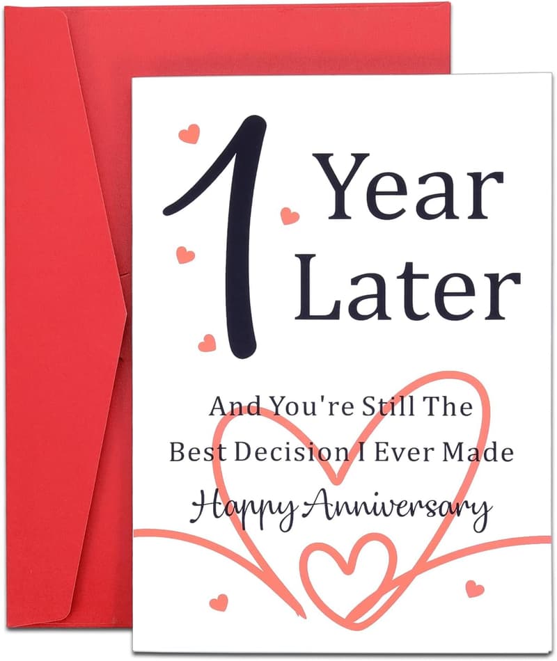 First Anniversary Card for Couples - One Year Paper Gift