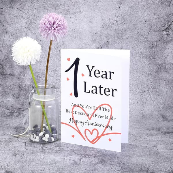 First Anniversary Card for Couples - One Year Paper Gift