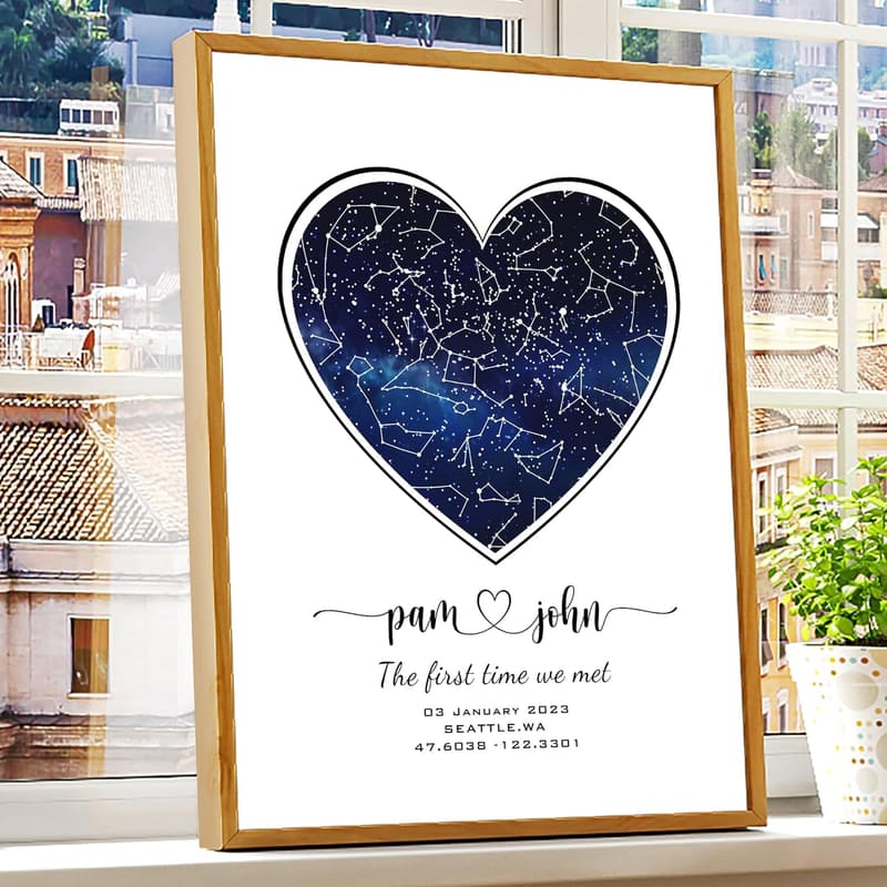 Anniversary Personalized Star Map with Couple's Names