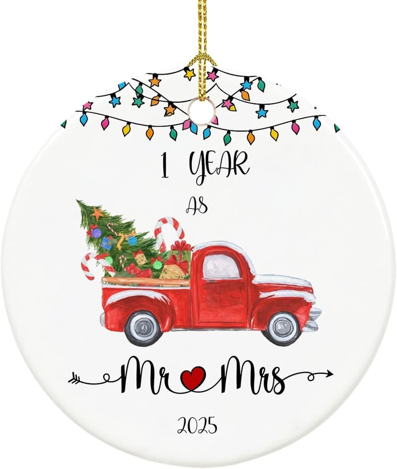 1st Anniversary Ornament 2025 - Mr & Mrs Paper Keepsake