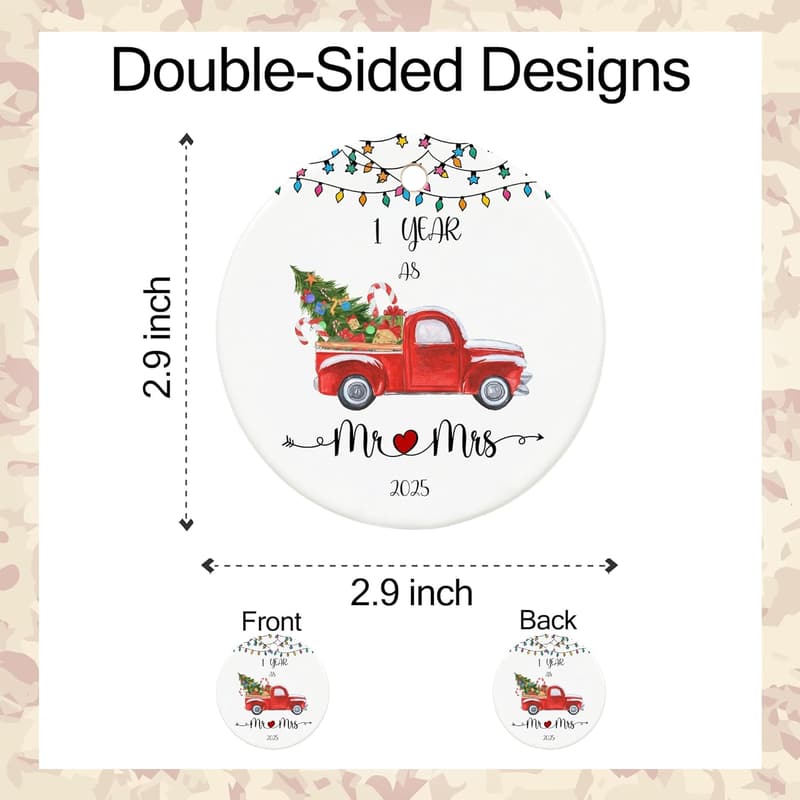 1st Anniversary Ornament 2025 - Mr & Mrs Paper Keepsake