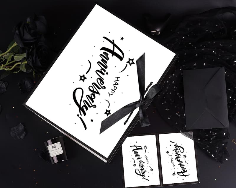 Happy Anniversary Gift Bag Set with Ribbon and Tissue Paper