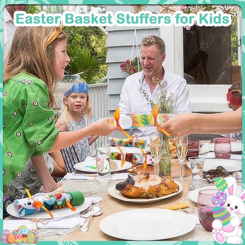 Easter Party Favor Set: 12PCS Non-Snap Crackers for Kids