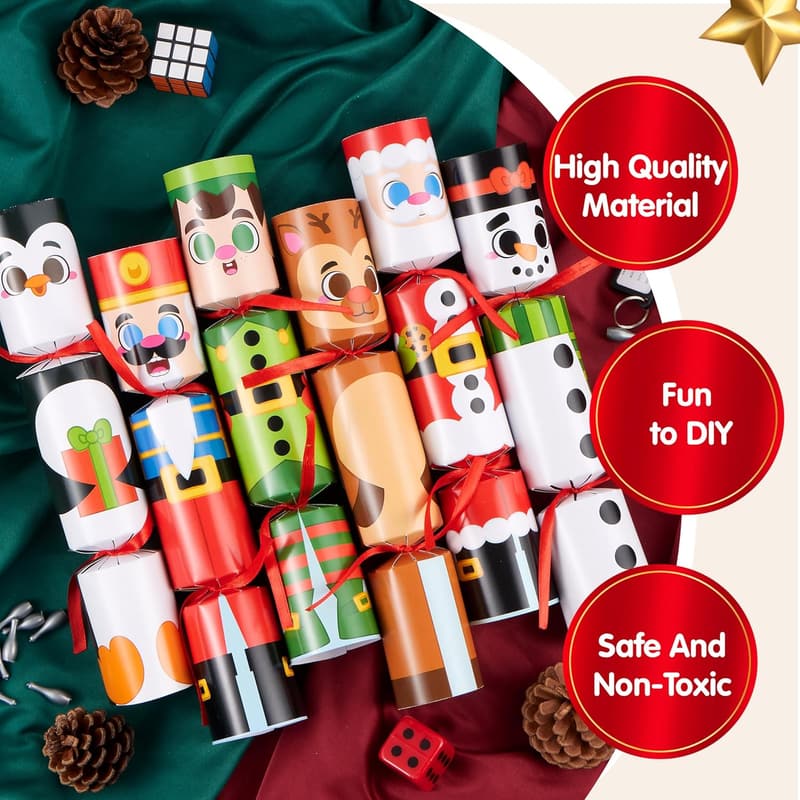 Christmas Party Favor Table Supplies - 12 Pack with Holiday Characters