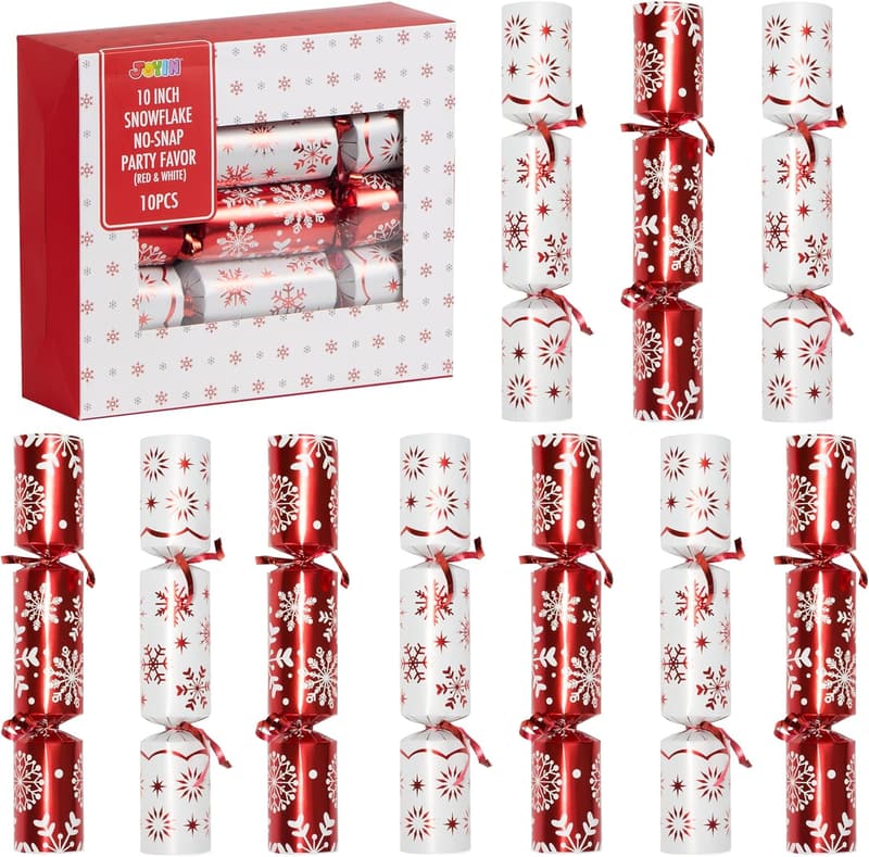 Christmas Table Favors with Snowflake Design - 10 Pack