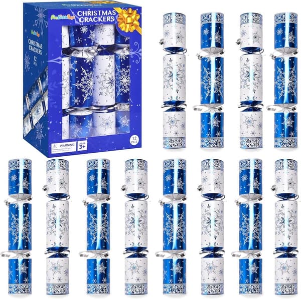 Valentine's Party Crackers, 12 Pack with Gifts & Hats