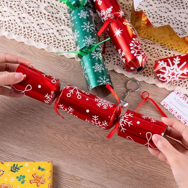 Christmas Snowflake Table Favors - 18 Pack Red & Green