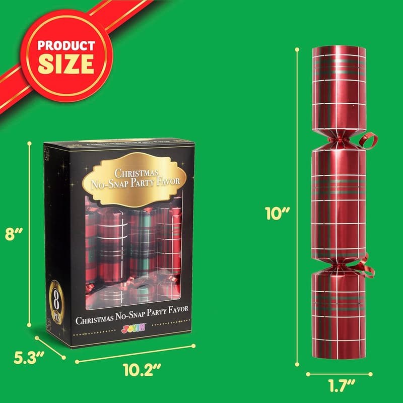 Christmas Party Favor Set - 8 Red Check Plaid Gifts