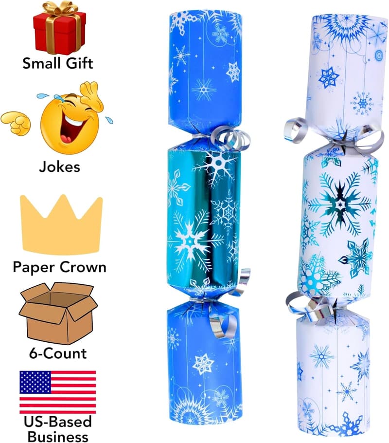 Blue Snowflake Party Favors - 9-Inch, 6-Pack Holiday Supplies