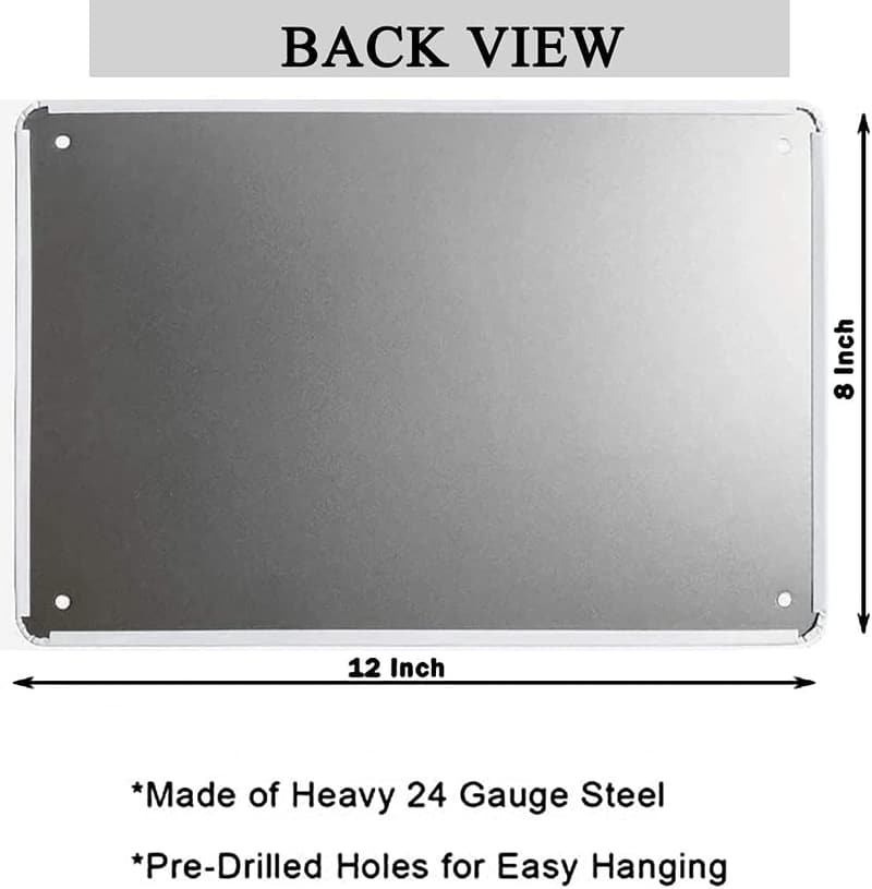 Funny Metal Sign for Home Bar or Man Cave, 8x12 Inch