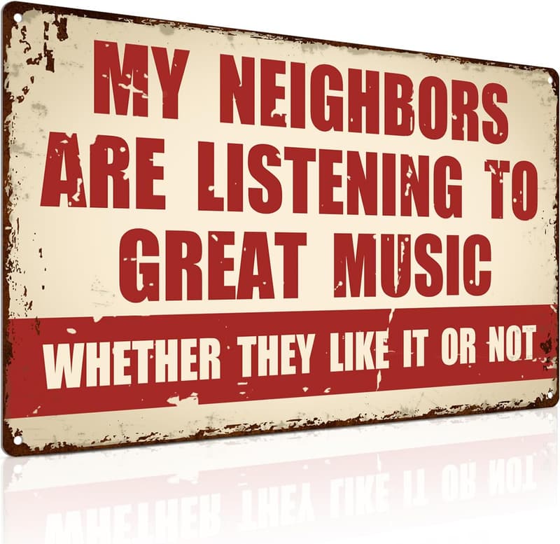 Funny Music Metal Sign - Wall Decor for Home Bar or Man Cave