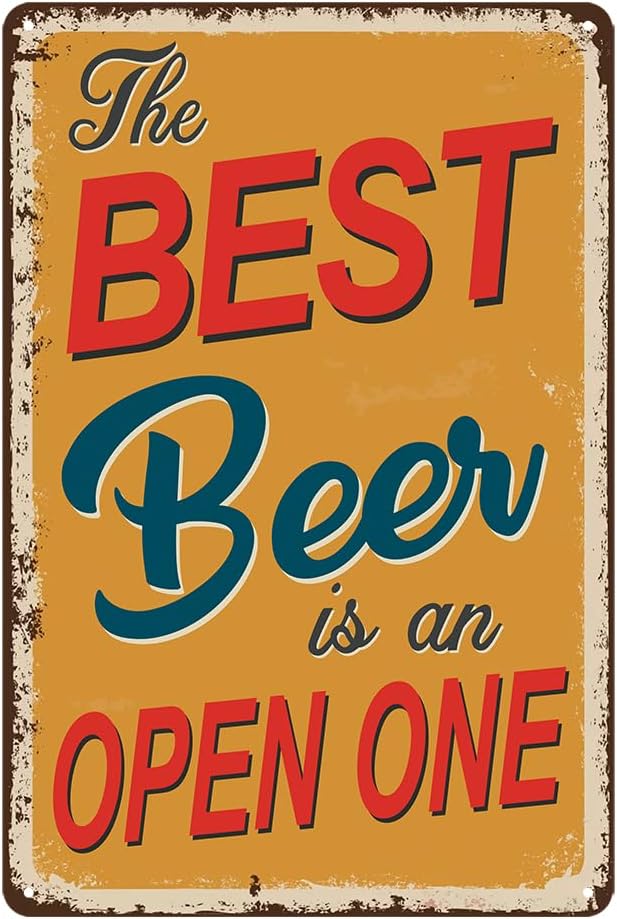 Funny Vintage Metal Bar Sign for Men's Man Cave Decor, 8x12 Inch