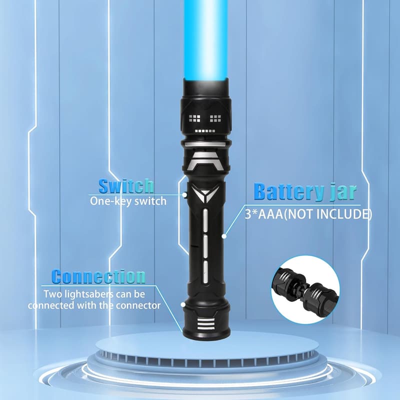 LED Light-Up Swords for Kids - 2-Pack, 7 Colors, Sound-Effect