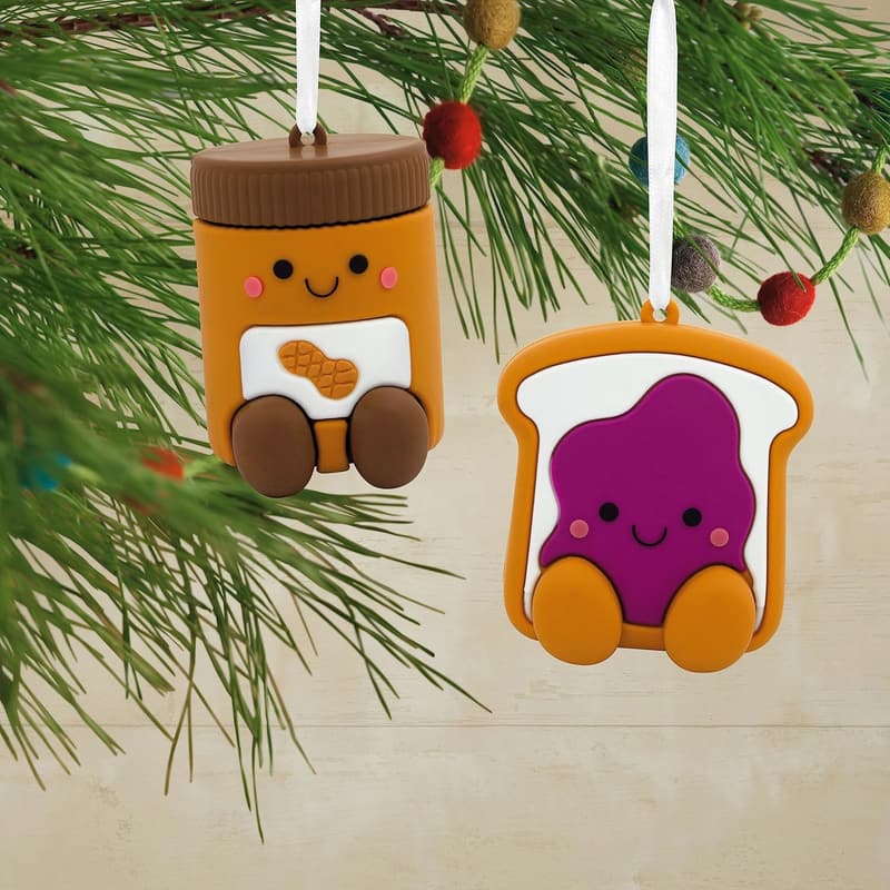 Christmas Peanut Butter & Jelly Magnetic Ornaments, Set of 2