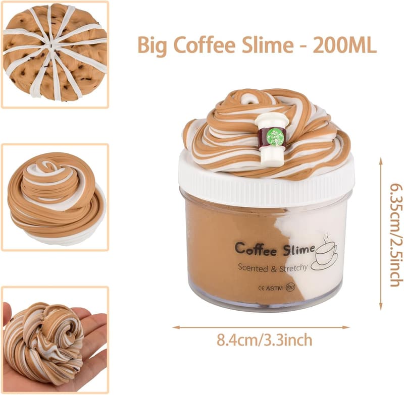 Dual Color Cake Butter Slime Kit for Kids - Scented & Stretchy
