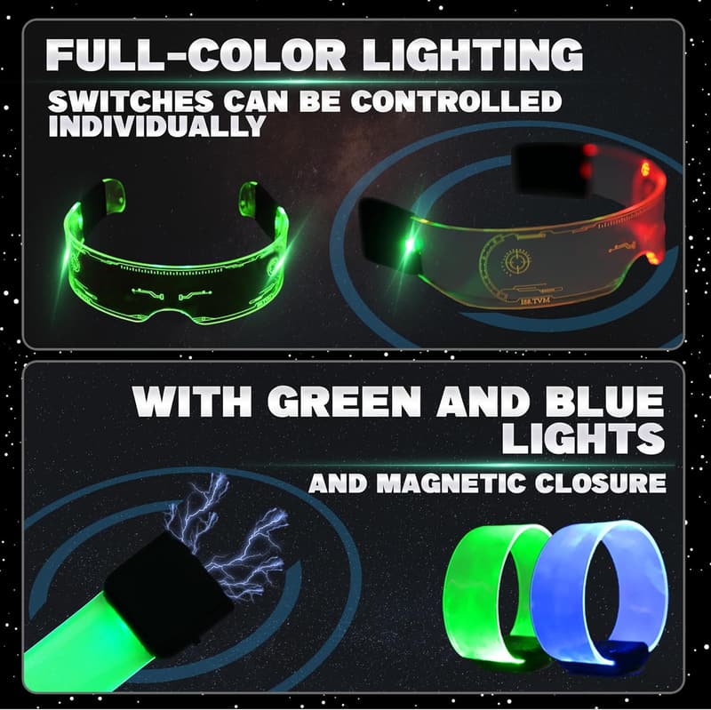 Light Up Saber Set for Kids - 4 Pack with 7 Colors & FX Sound