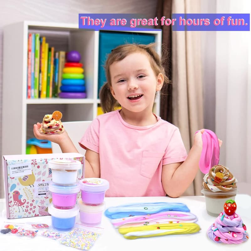 Colorful Butter Slime Set - Assorted Flavors, Non-Sticky, Gift for Kids