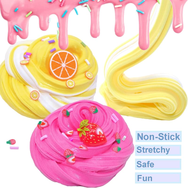 Colorful Butter Slime Set - Assorted Flavors, Non-Sticky, Gift for Kids