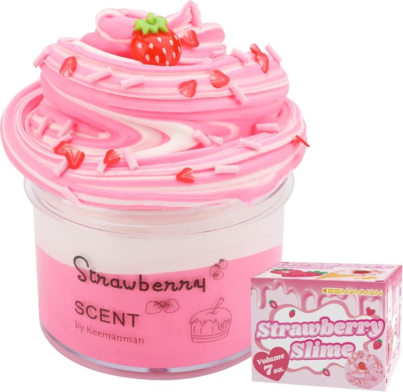 Scented Strawberry Butter Slime Kit for Kids, 7 oz