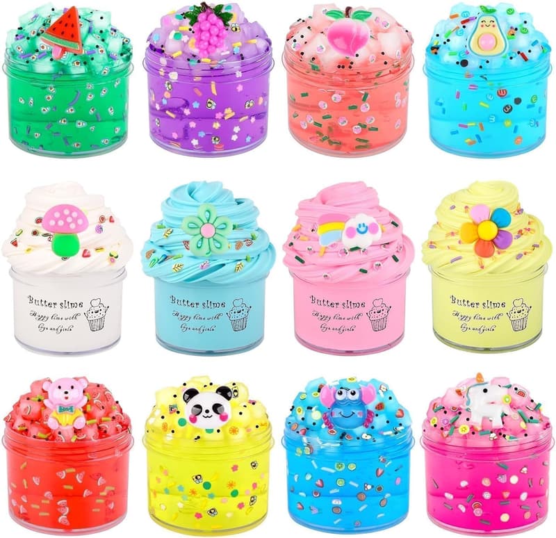 Easter Slime Kit - 12 Pack Clear & Butter Slime for Kids