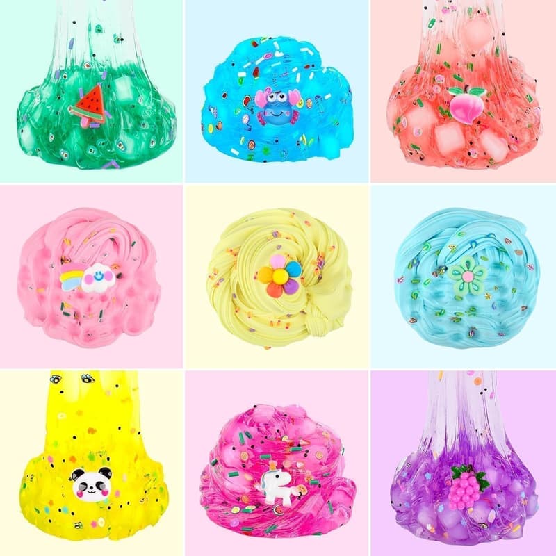 Easter Slime Kit - 12 Pack Clear & Butter Slime for Kids