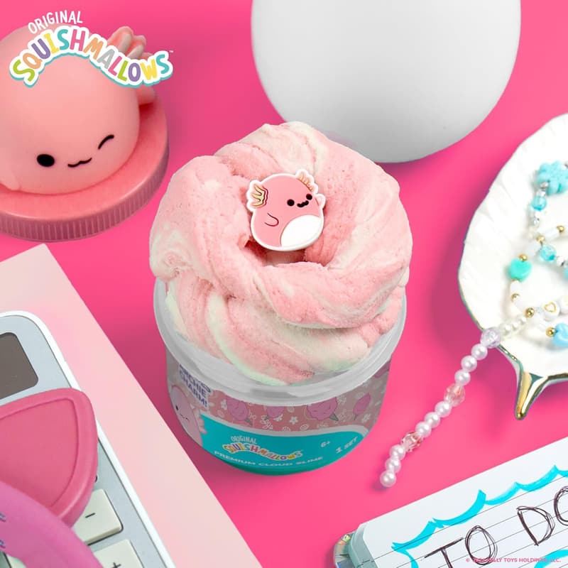 Squishmallows Archie Axolotl Cloud Slime - 8 oz, Cotton Candy Scent