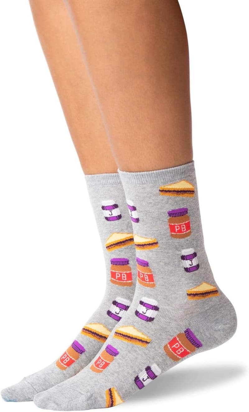 Womens Peanut Butter and Jelly Socks, Size 4-10