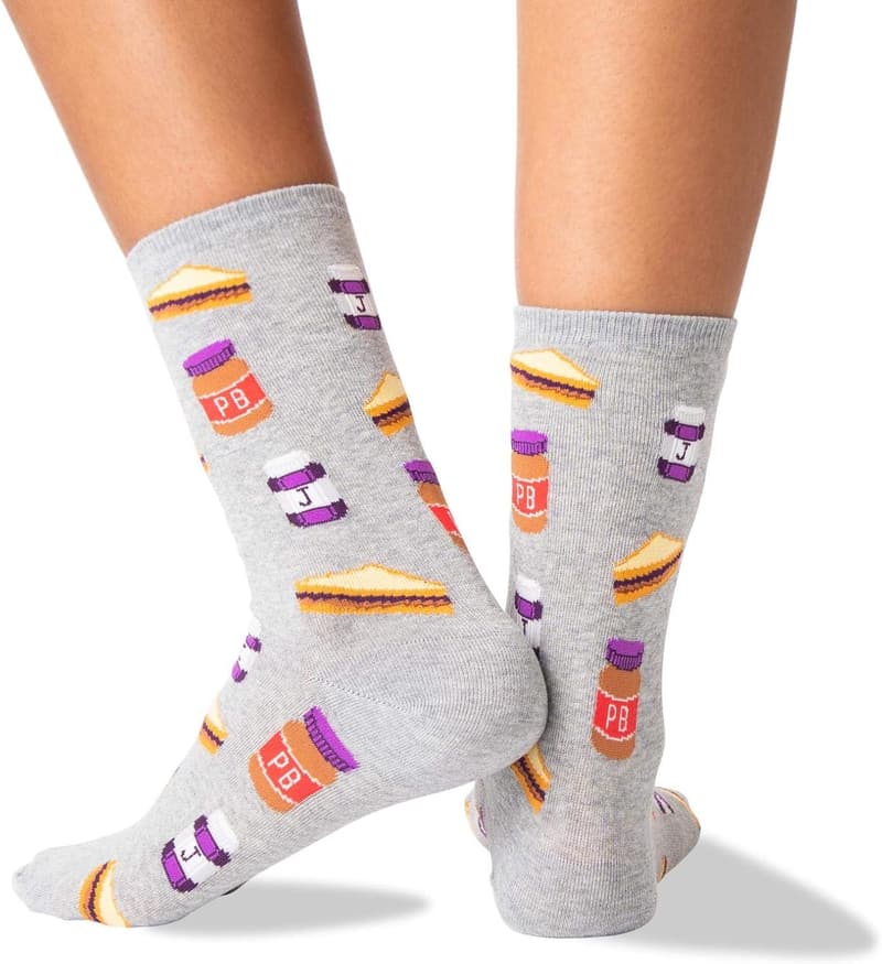 Womens Peanut Butter and Jelly Socks, Size 4-10