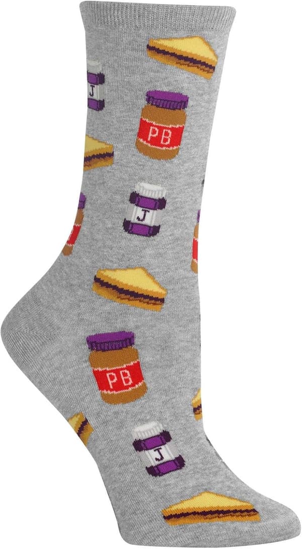 Womens Peanut Butter and Jelly Socks, Size 4-10