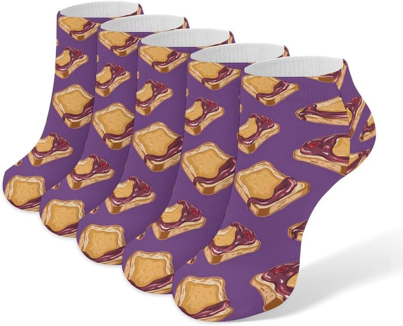 Funny Patterned Low Cut Ankle Socks for Men & Women (5 Pairs)
