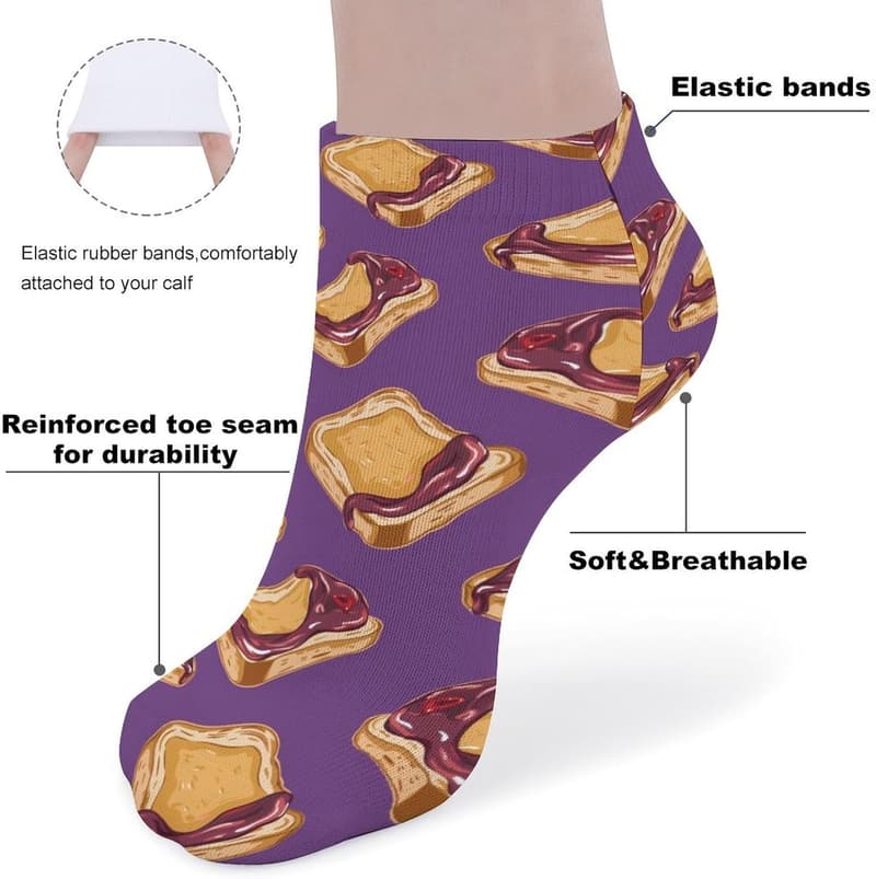 Funny Patterned Low Cut Ankle Socks for Men & Women (5 Pairs)