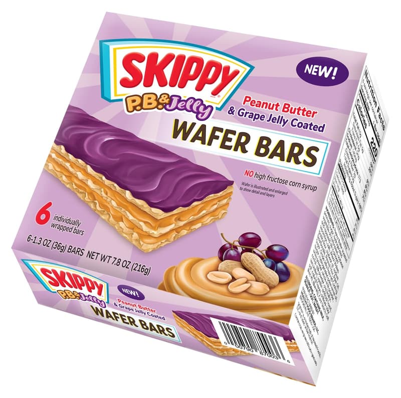 Peanut Butter & Grape Jelly Coated Wafer Bars, 6 Ct