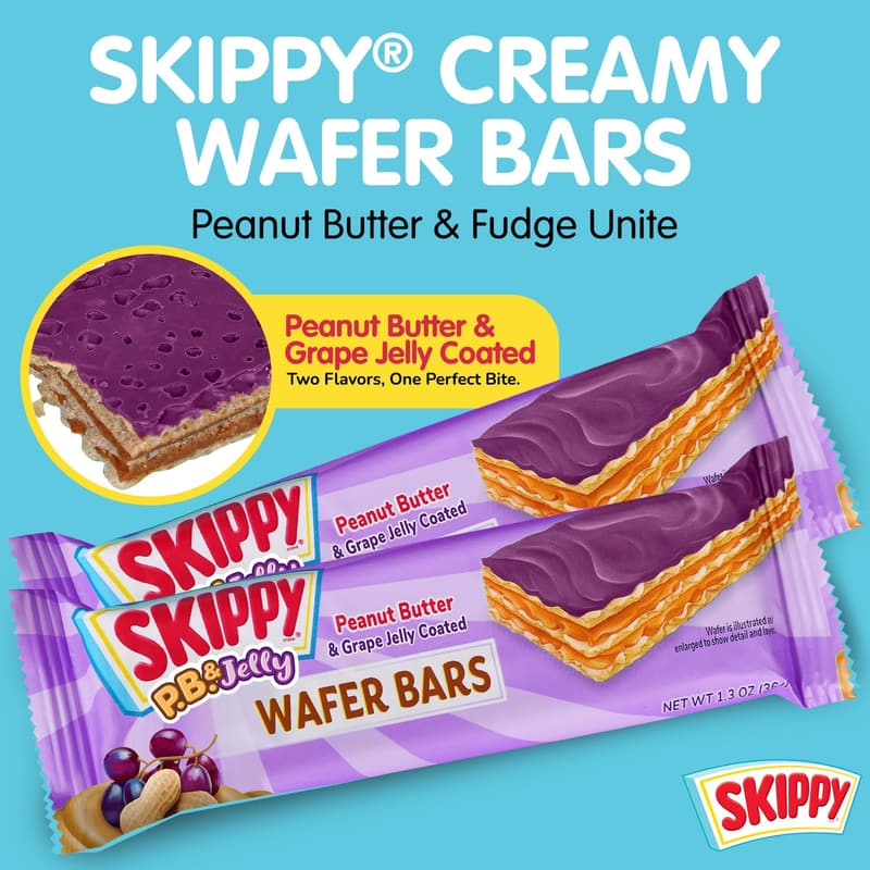 Peanut Butter & Grape Jelly Coated Wafer Bars, 6 Ct