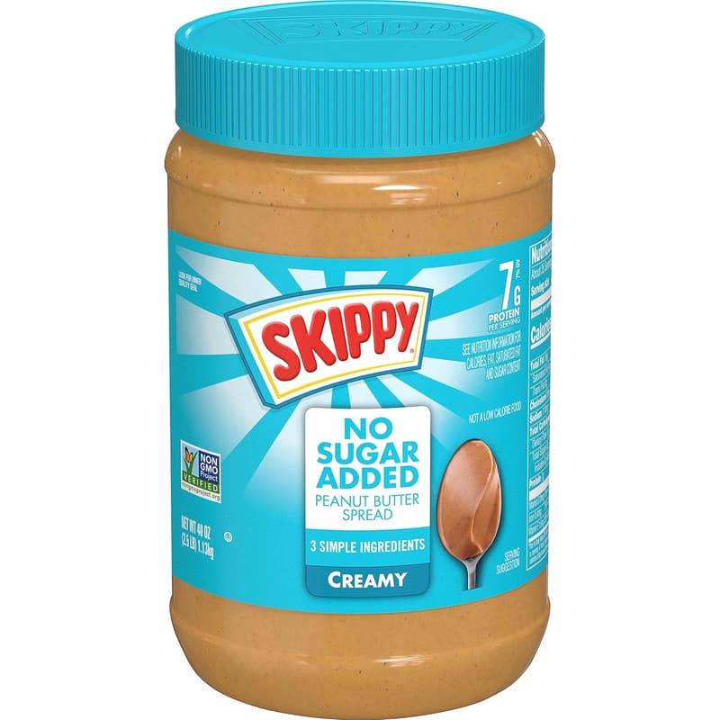 No Sugar Added Creamy Peanut Butter Spread, 40 oz Jar